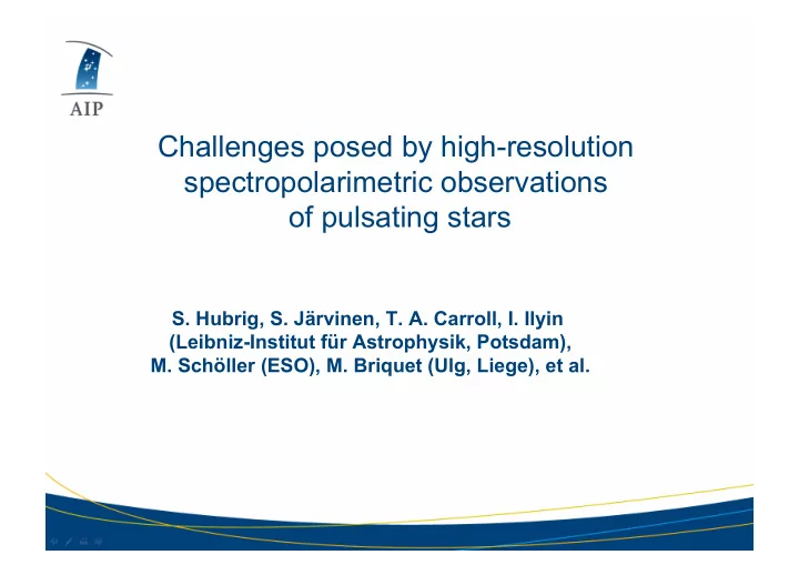 challenges posed by high resolution spectropolarimetric