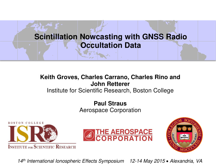 scintillation nowcasting with gnss radio occultation data