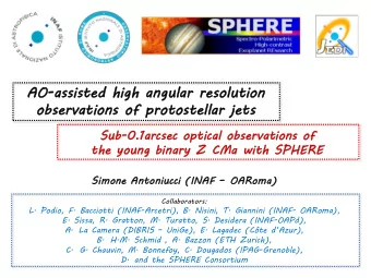 observat  ervation  ons of  of protostel  tostellar  ar jets  jets Sub-0 . 1arcsec optical