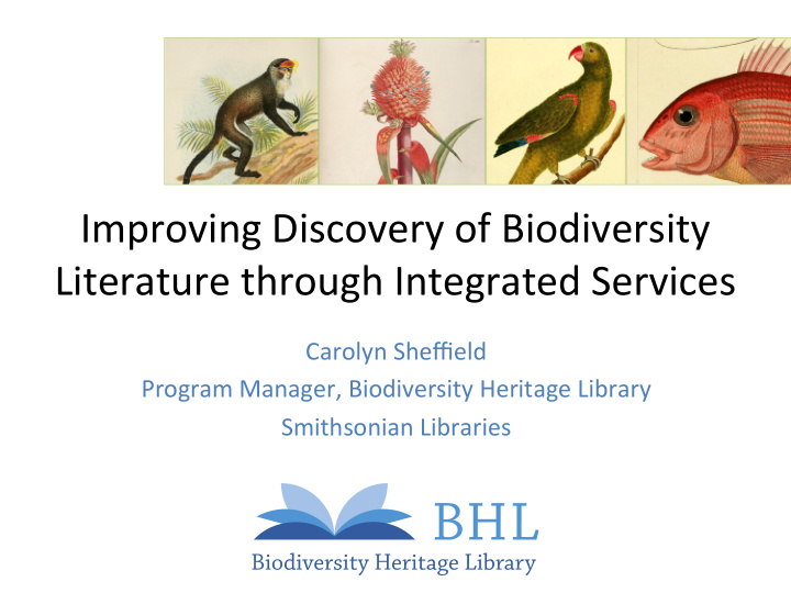 improving discovery of biodiversity literature through