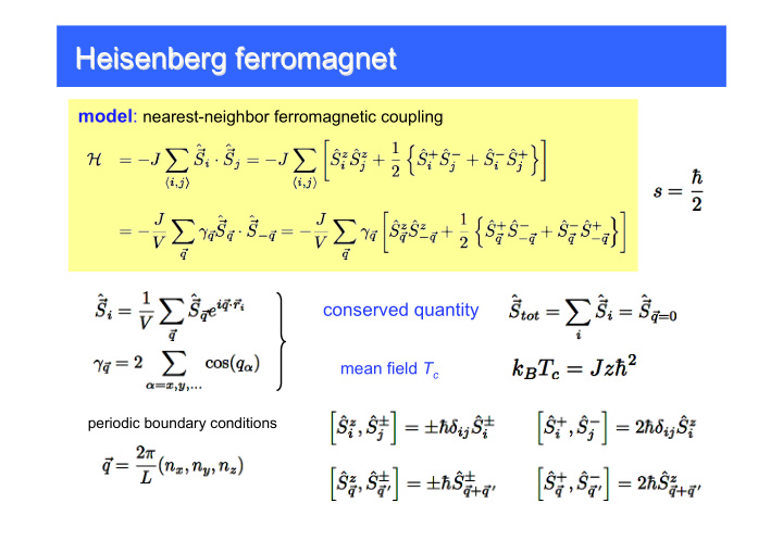 heisenberg ferromagnet ferromagnet heisenberg