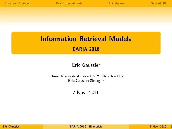 information retrieval models
