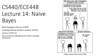 CS440/ECE448  Lecture 14: Nave  Bayes  Mark Hasegawa-Johnson, 2/2020  Including slides by
