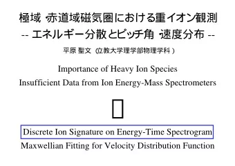 Discrete Ion Signature on Energy-Time Spectrogram  Maxwellian Fitting for Velocity