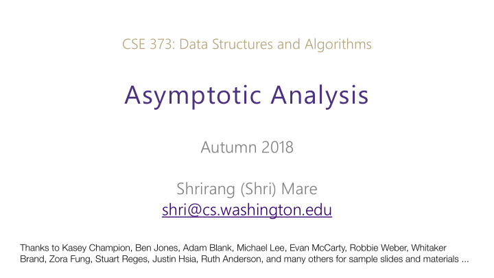 asymptotic analysis
