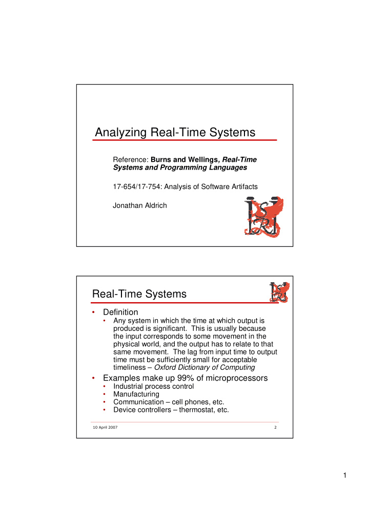 analyzing real time systems
