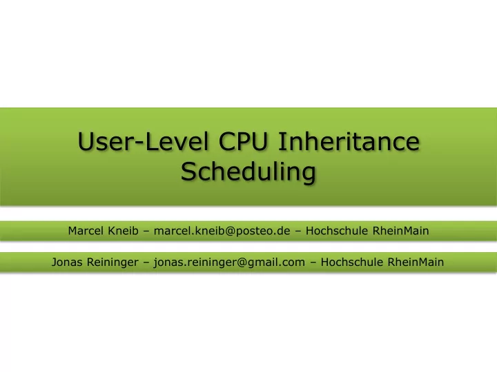 scheduling