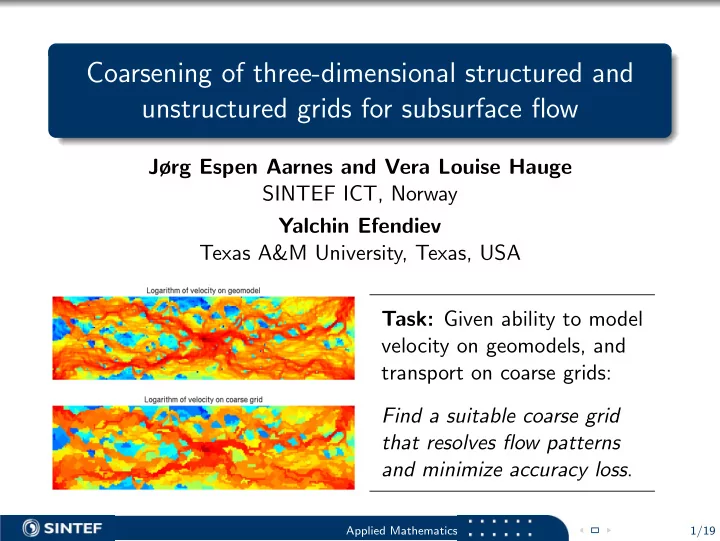 coarsening of three dimensional structured and