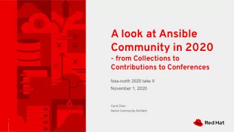 A look at Ansible  Community in 2020  - from Collections to  Contributions to Conferences