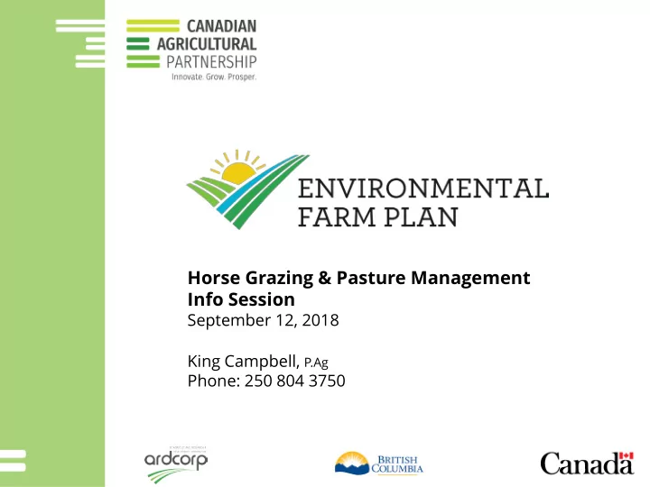 horse grazing amp pasture management info session
