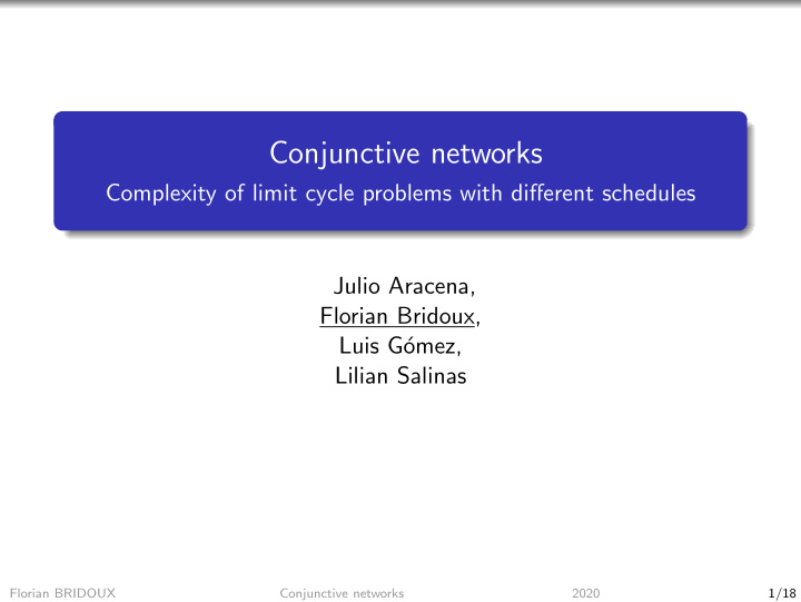 conjunctive networks
