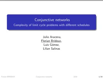 Conjunctive networks  Complexity of limit cycle problems with different schedules  Julio Aracena,