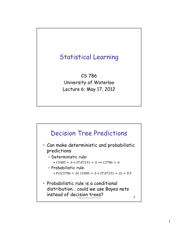 statistical learning