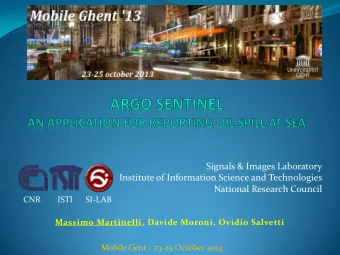 Institute of Information Science and Technologies  National Research Council  CNR        ISTI