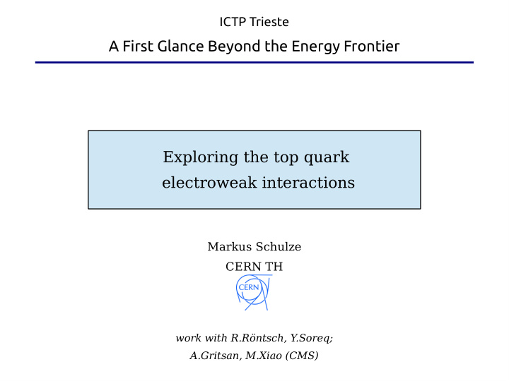 a first glance beyond the energy frontier exploring the