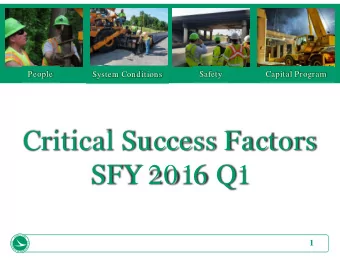 Critical Success Factors  SFY 2016 Q1  1  2  People CSFs  Work Life Index  District 12  District 12