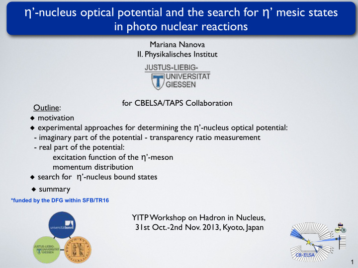nucleus optical potential and the search for mesic states