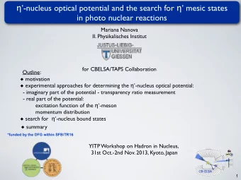 -nucleus optical potential and the search for   mesic states  in photo nuclear reactions