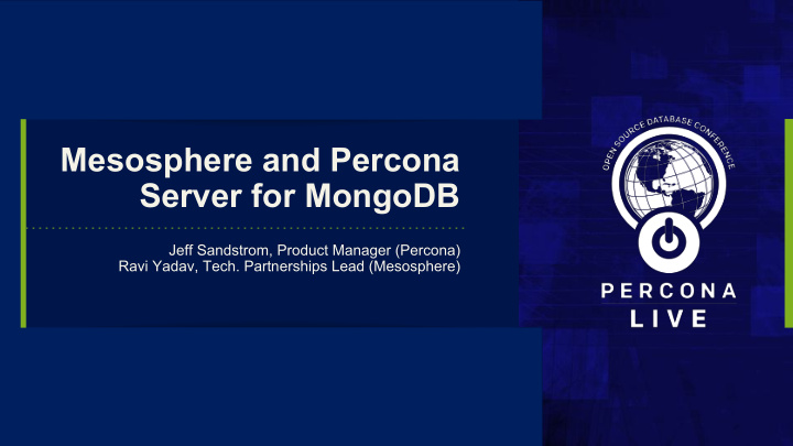 mesosphere and percona server for mongodb