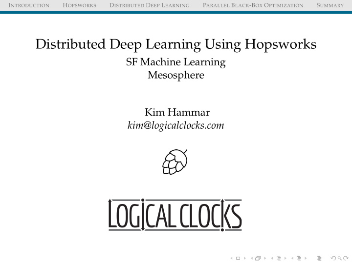 distributed deep learning using hopsworks