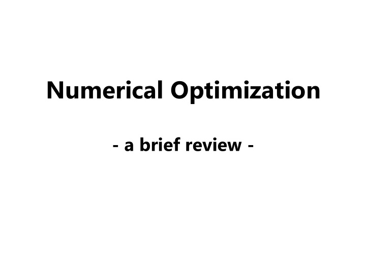 numerical optimization