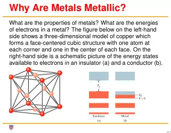 Why Are Metals Metallic?  What are the properties of metals? What are the energies  of electrons in