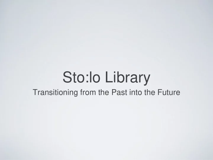 sto lo library