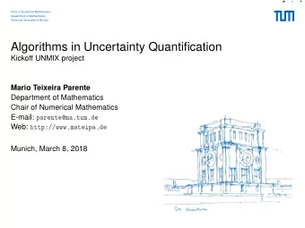 Algorithms in Uncertainty Quantification  Kickoff UNMIX project  Mario Teixeira Parente  Department