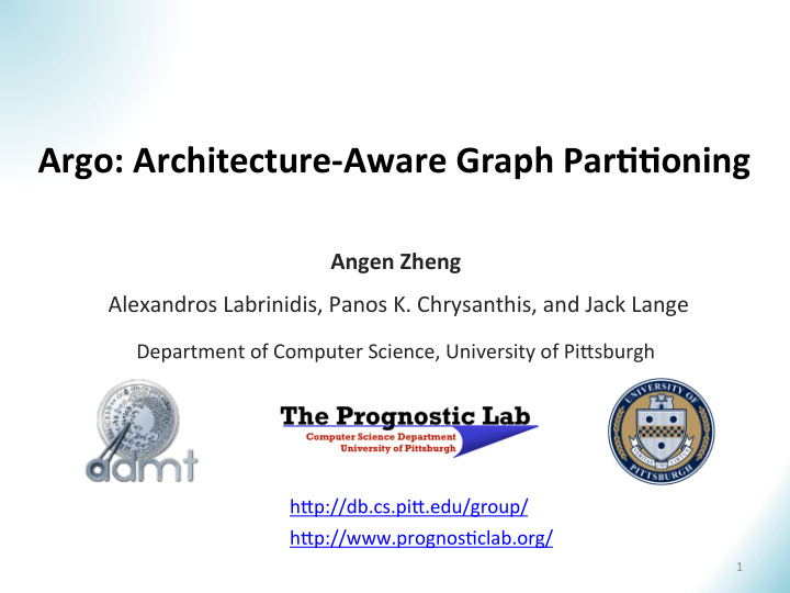 argo architecture aware graph par33oning