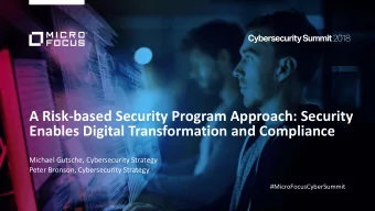 A Risk-based Security Program Approach: Security  Enables Digital Transformation and Compliance