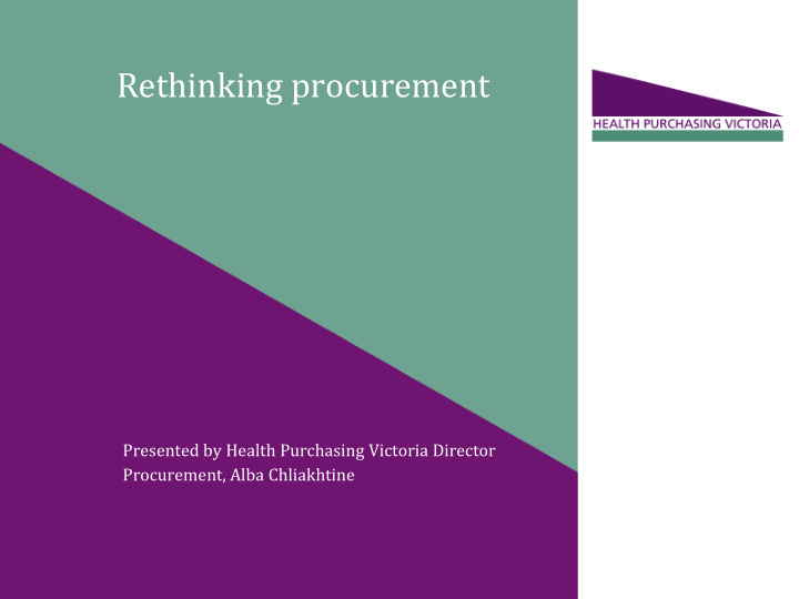 rethinking procurement
