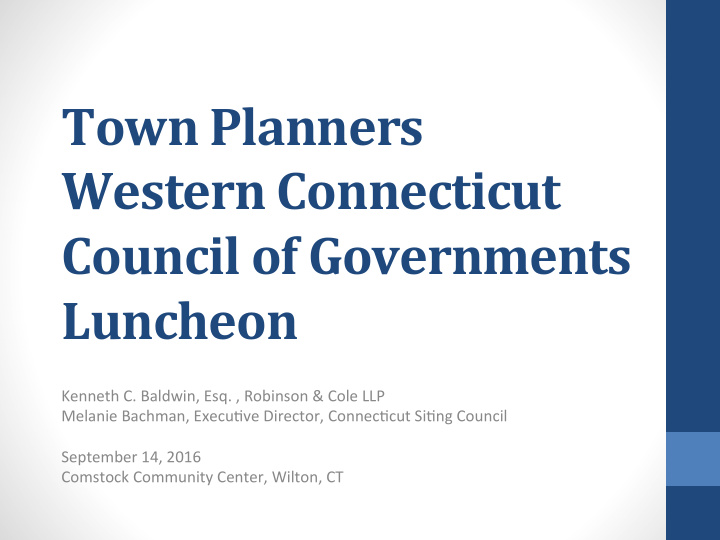 town planners western connecticut council of governments