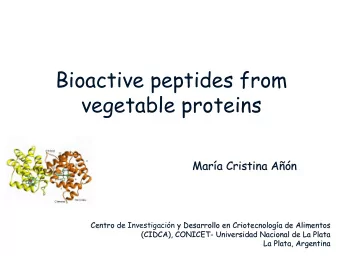 Bioactive peptides from  vegetable proteins  Mar  a Cristina  a Cristina A  A  n  n