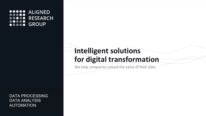 intelligent solutions for digital transformation
