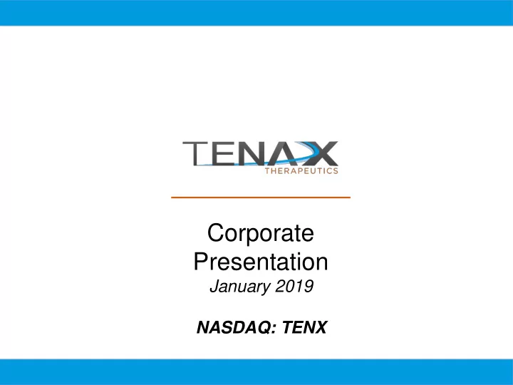 corporate presentation