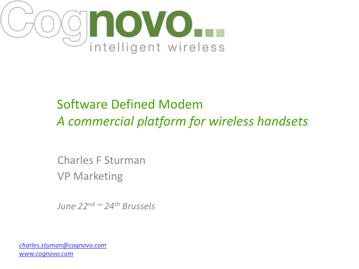 a commercial platform for wireless handsets