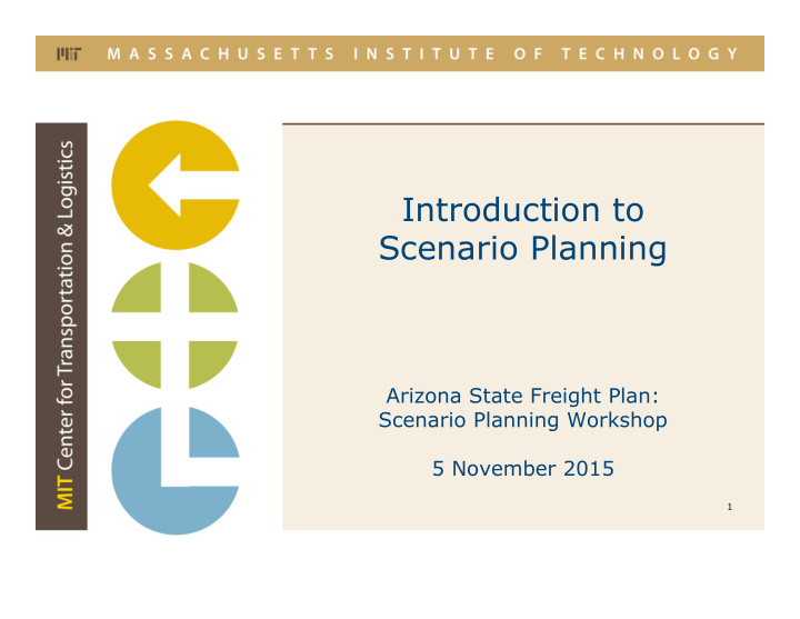 introduction to scenario planning
