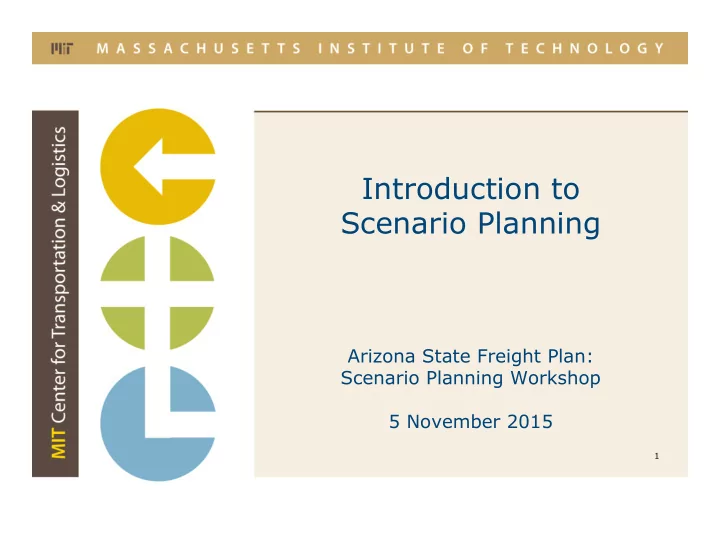 introduction to scenario planning