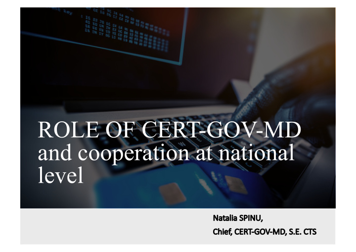 role of cert gov md and cooperation at national level