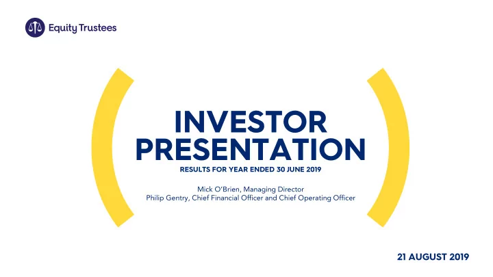 investor presentation