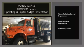 PUBLIC WORKS  Fiscal Year  - 2021  Operating  &amp; Capital Budget Presentation  Water Pollution