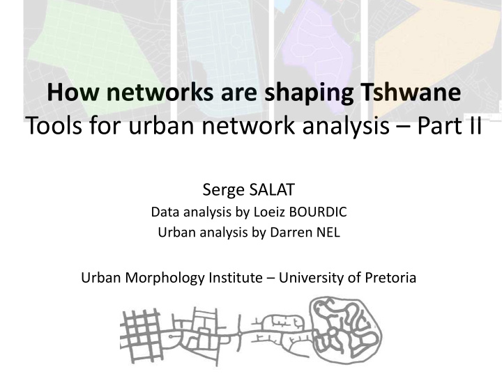tools for urban network analysis part ii