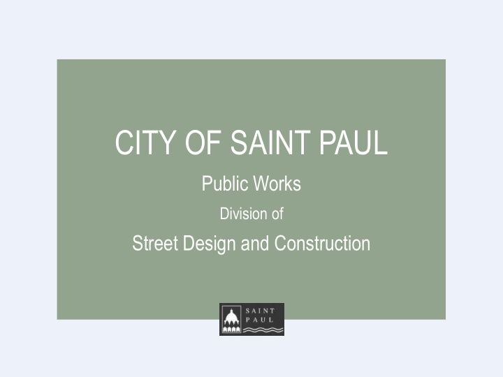 city of saint paul