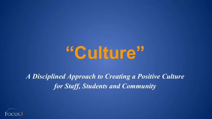 culture