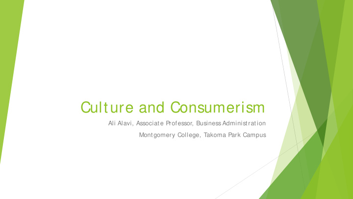 culture and consumerism