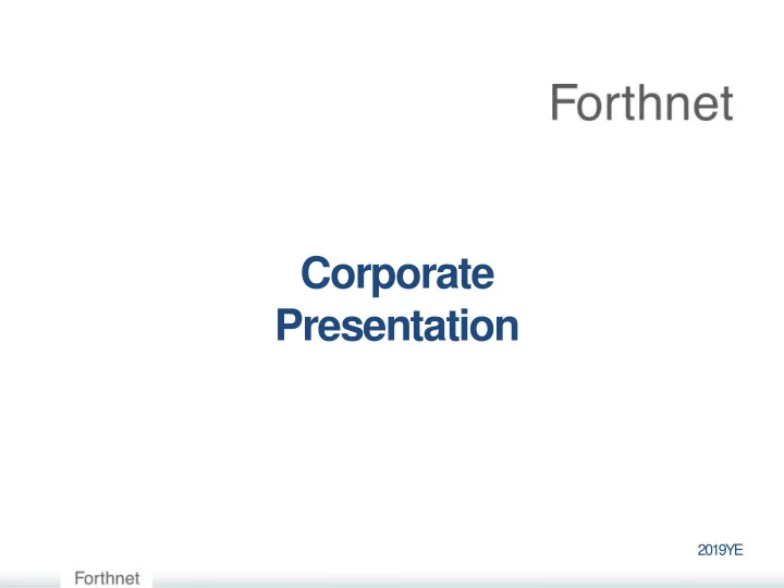 corporate presentation