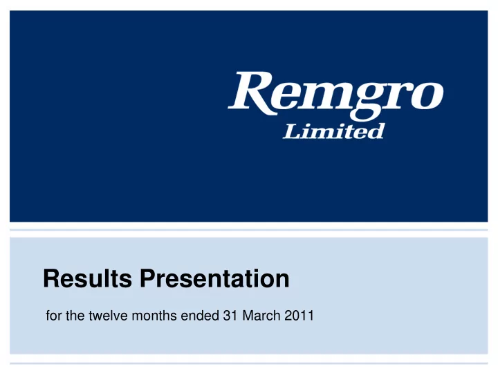 results presentation