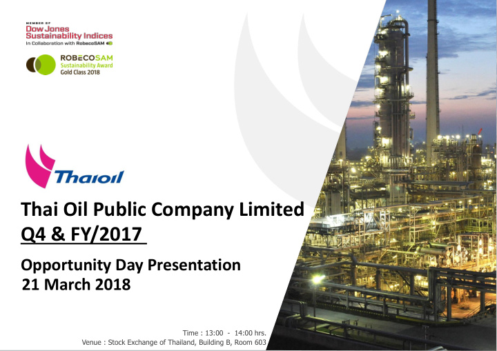 thai oil public company limited q4 amp fy 2017