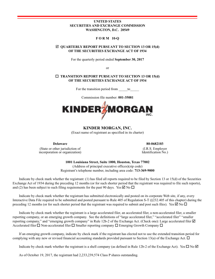 kinder morgan inc