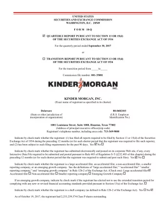 KINDER MORGAN, INC.  (Exact name of registrant as specified in its charter)  Delaware  80-0682103